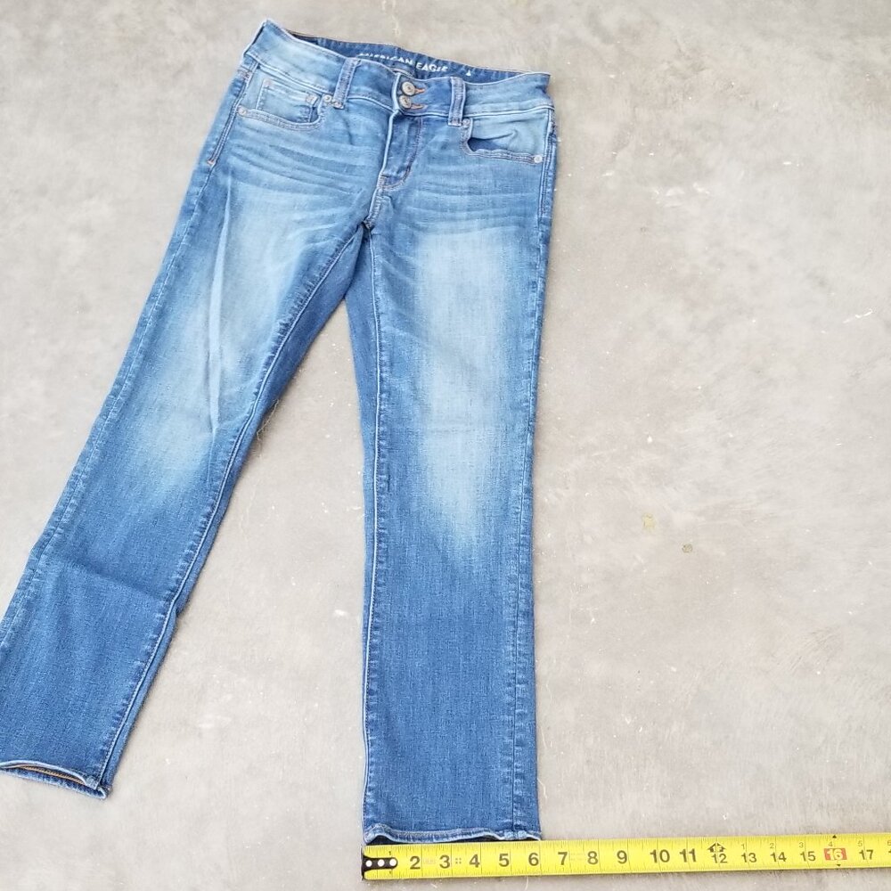 American Eagle NE(X)T Level Stretch Artist Crop Jeans Size 4 Long